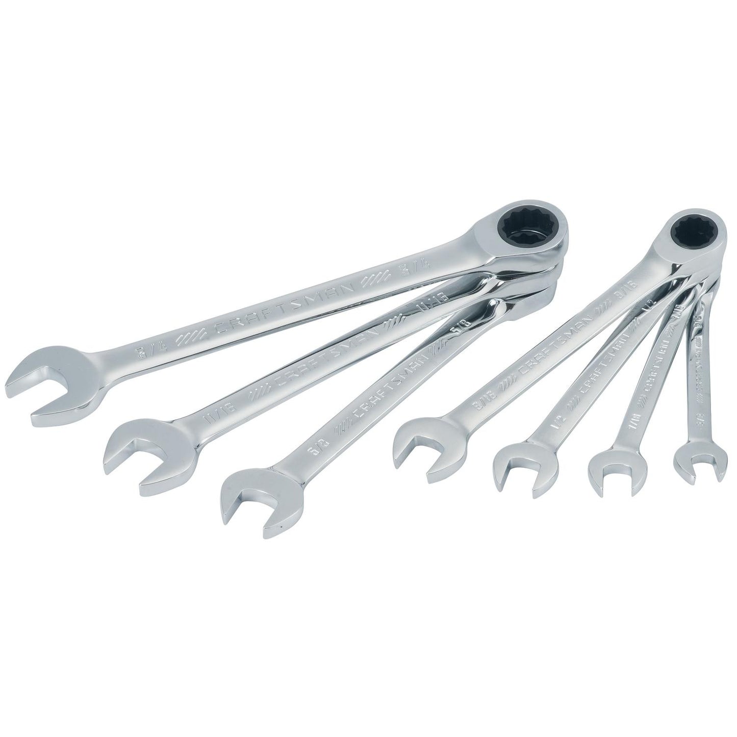Craftsman 7-Piece SAE Ratcheting Combination Wrench Set