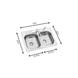 All-in-One Drop-In Stainless Steel 33 in. 4-Hole Double Bowl Kitchen Sink - Super Arbor