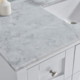 Maldon 49 in. W x 22 in. D Single Basin Carrara Marble Vanity Top in Carrara White with White Vitreous China Basin - Super Arbor