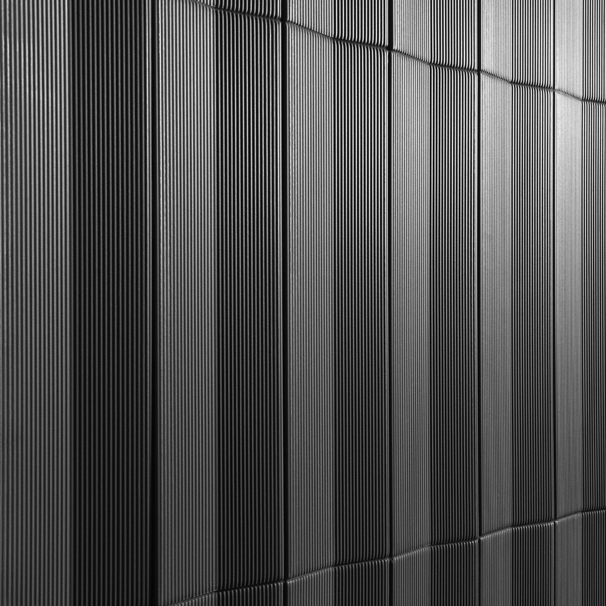 Kinzie Concave Charcoal Black 4x16 3D Matte Ceramic Tile