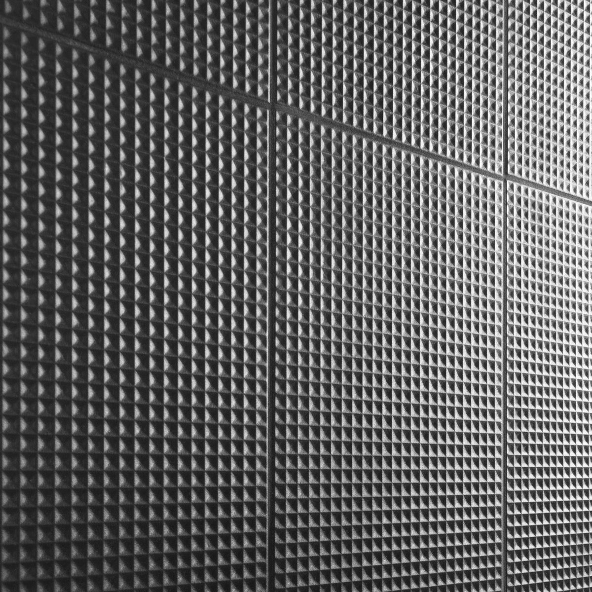 Kinzie Waffle Charcoal Black 8x16 Textured Matte Ceramic Tile by Lux Tile