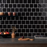 Montauk Jet Black 4x4 Mixed Finish Ceramic Wall Tile - Lux Tile