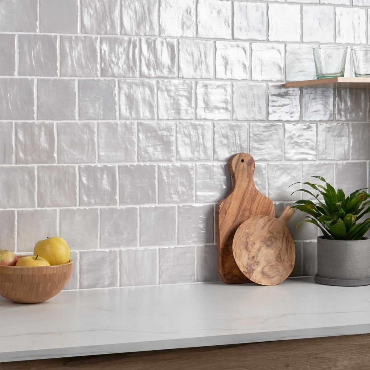 Montauk Fog Gray 4x4 Mixed Finish Ceramic Tile by Lux Tile