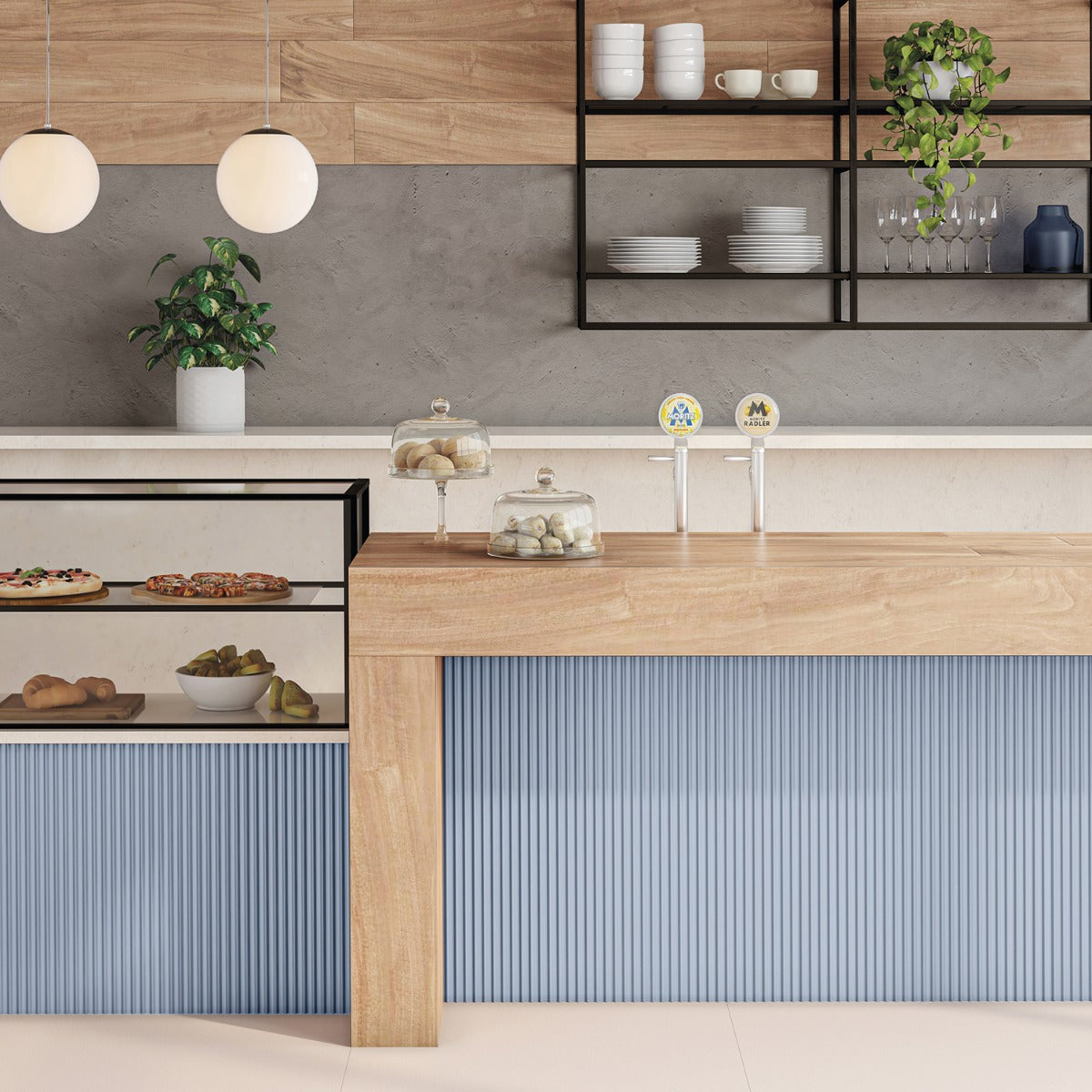 Mod 3D Denim Blue 12x36 Matte Ceramic Tile - Lux Tile
