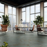 Angela Harris Flatiron Aquamarine 20" Hexagon Matte Porcelain Tile