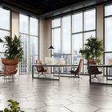 Angela Harris Flatiron White 20" Hexagon Matte Porcelain Tile