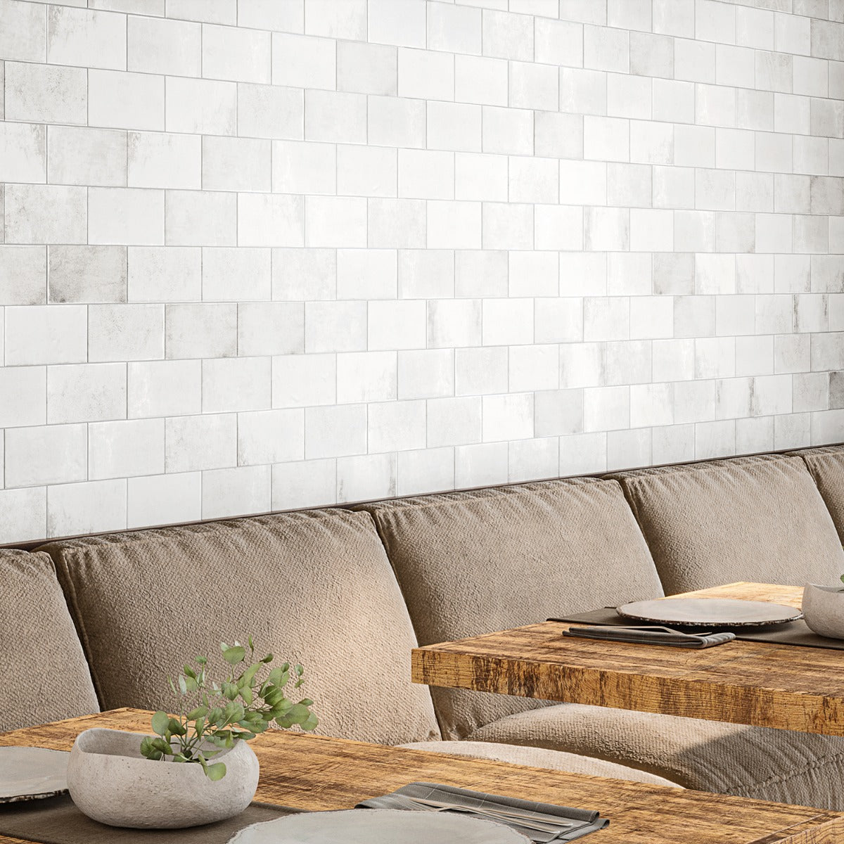 Tilebar Parma Brick White 4x8 Matte Ceramic Subway Tile