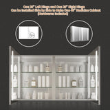 GroGro Glare 20 in. W x 26 in. H Rectangular Aluminum Recessed/Surface Mount Left Open Medicine Cabinet with Mirror LED
