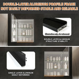 GroGro Glare 20 in. W x 26 in. H Rectangular Aluminum Recessed/Surface Mount Left Open Medicine Cabinet with Mirror LED
