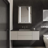 GroGro Glare 20 in. W x 26 in. H Rectangular Aluminum Recessed/Surface Mount Left Open Medicine Cabinet with Mirror LED