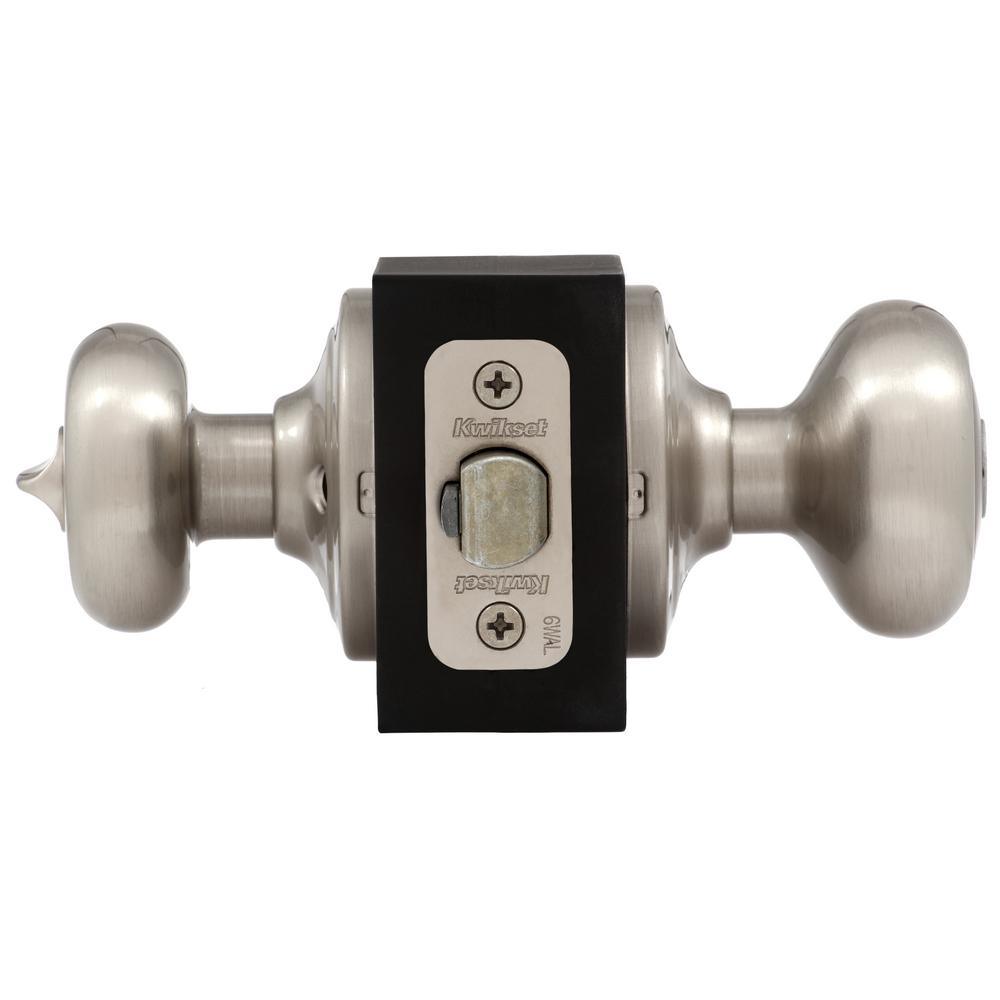 Juno Satin Nickel Entry Door Knob Featuring SmartKey Security with Microban Antimicrobial Technology - Super Arbor