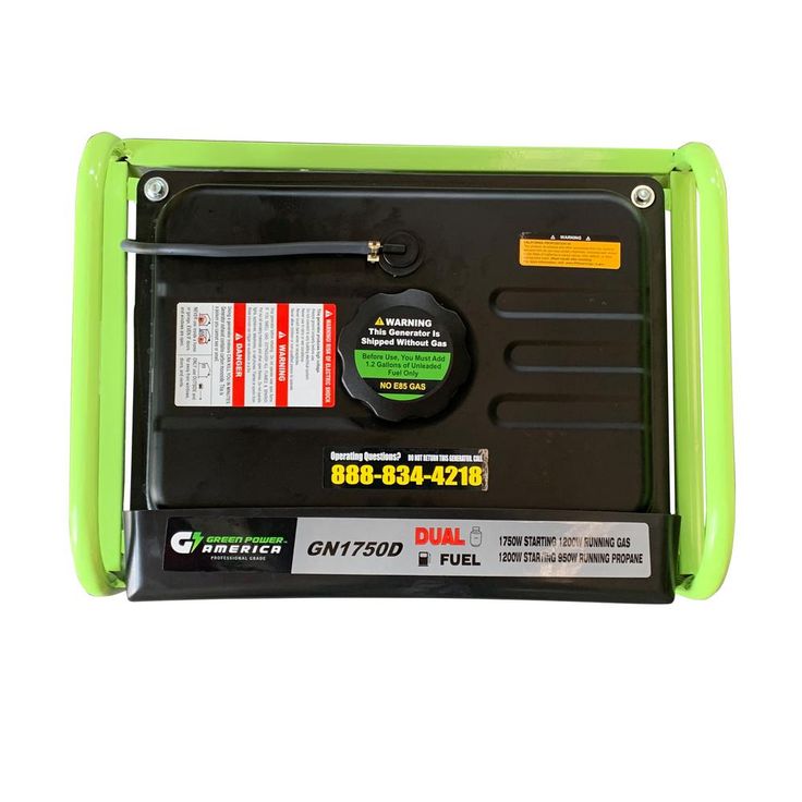 1750-Watt/1200-Watt Dual Fuel Gas/Propane Powered Portable Generator with 98 cc LCT Professional Engine, CARB Compliant
