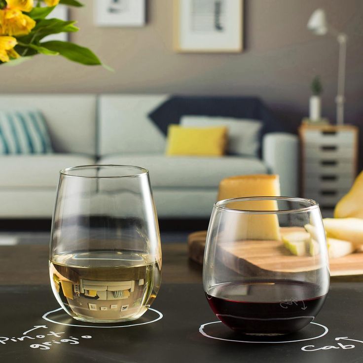 Stemless 20 oz. and 17 oz. Wine Glass Set (12-Pack)
