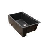 Titan Farmhouse Granite Composite 33 in. Single Bowl Kitchen Sink in Black with Cutting-Board and Strainer