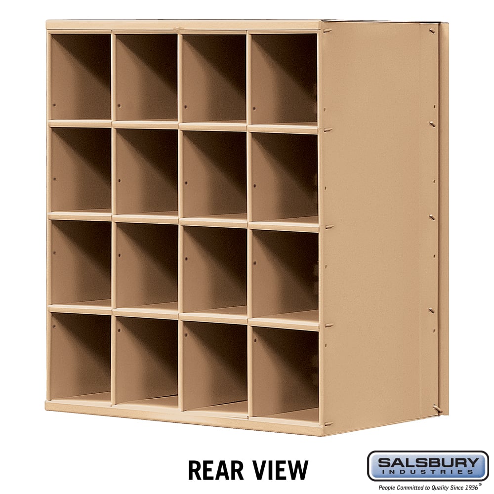 Brass Mailbox with 16 Combination Lock Doors - Rear Loading