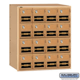 Brass Mailbox with 16 Combination Lock Doors - Rear Loading