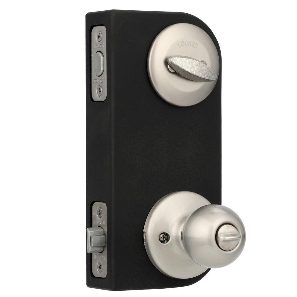 Polo Satin Nickel Single Cylinder Entry Door Knob Lock Deadbolt Combo Pack with Microban Antimicrobial Technology - Super Arbor