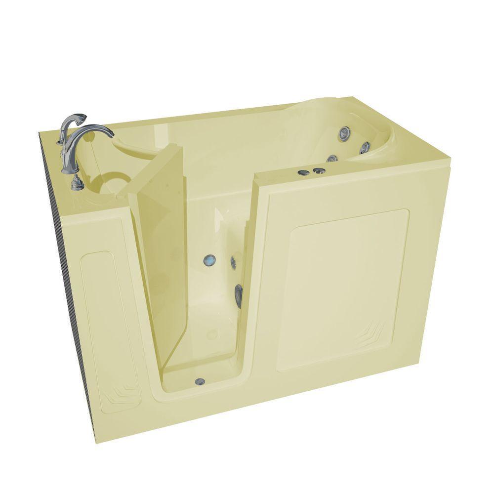 Nova Heated 4.5 ft. Walk-In Whirlpool Bathtub in Biscuit with Chrome Trim - Super Arbor