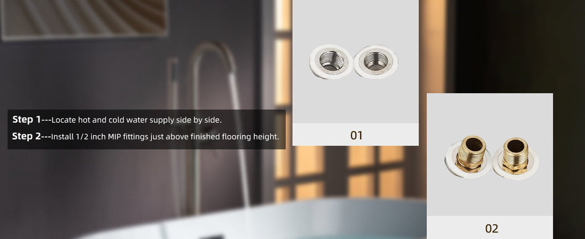WOODBRIDGE Everette Single-Handle Freestanding Tub Faucet with Hand Shower, Brushed Nickel, 43-7/8 in Height