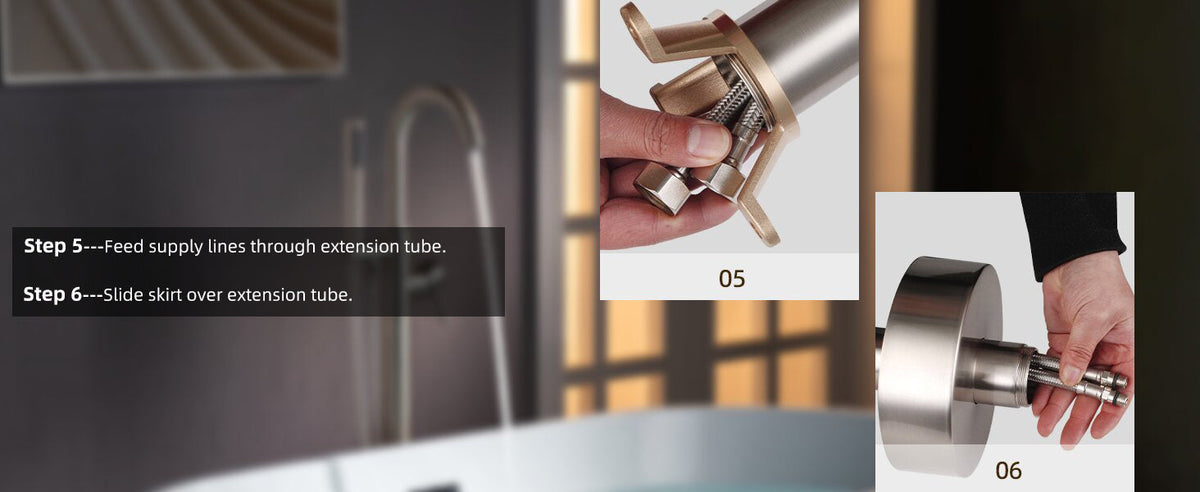 WOODBRIDGE Everette Single-Handle Freestanding Tub Faucet with Hand Shower, Brushed Nickel, 43-7/8 in Height