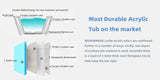 TAOZI 71 in. Acrylic FlatBottom Double Slipper Bathtub with Polished Chrome Overflow and Drain Included in White