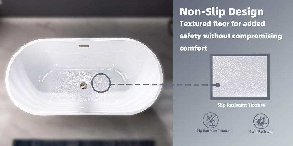 Greenfield 71 in. Acrylic FlatBottom Double Slipper Bathtub with Brushed Gold Overflow and Drain Included in White
