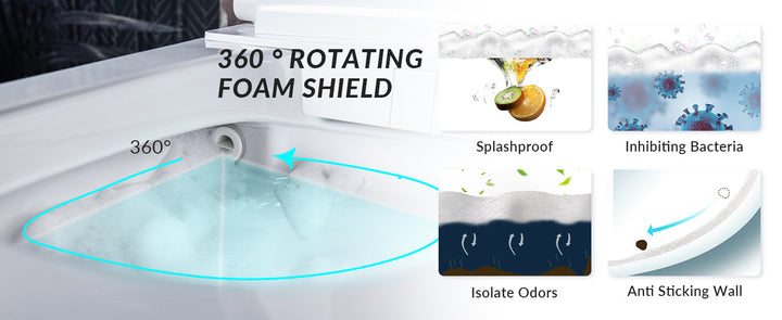 WOODBRIDGE Voice-Control Smart Electric Elongated Toilet with Auto Open/Close, Auto Flush, 1000g MAP, Cleaning Foam, White