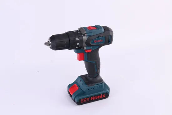 Ronix 2024 New Style Lithium Electric Drill for Home Use Brushless Keyless Impact Drill