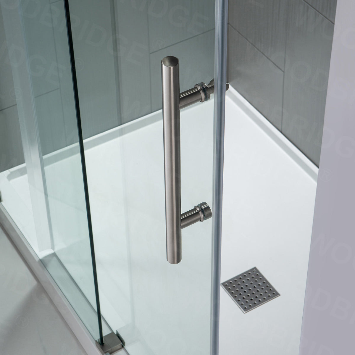 Austin 44 in. to 48 in. x 76 in. Frameless Sliding Shower Door with Shatter Retention Glass in Matte Black Finish