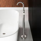 WOODBRIDGE Everette Single-Handle Freestanding Tub Faucet with Hand Shower, Brushed Nickel, 43-7/8 in Height