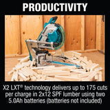 18-Volt X2 LXT Lithium-Ion (36-Volt) 12 in. Brushless Cordless Dual-Bevel Sliding Compound Miter Saw Laser (Tool-Only)