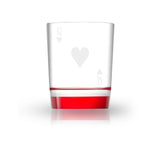 Poker Queen of Hearts 11 oz. Whiskey Glass with Accessories