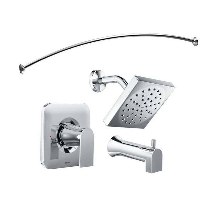 Genta Single-Handle 1-Spray Tub and Shower Faucet in Chrome with Shower Rod (Valve Included)