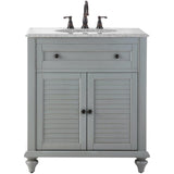 Hamilton 31 in. W x 23 in. D Corner Bath Vanity in Ivory with Granite Vanity Top in Grey - Super Arbor