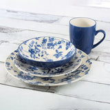 16-Piece Casual Blue Ceramic Dinnerware Set (Service for 4)