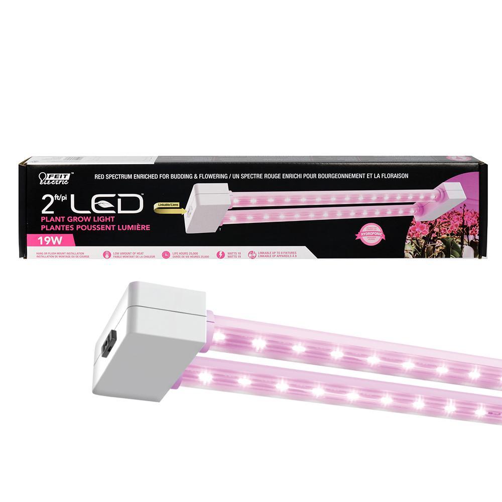 2 ft. 2-Light 19-Watt White LED Hydroponic Non-Dimmable Indoor and Outdoor Linkable Plant Grow Light Fixture, Daylight - Super Arbor