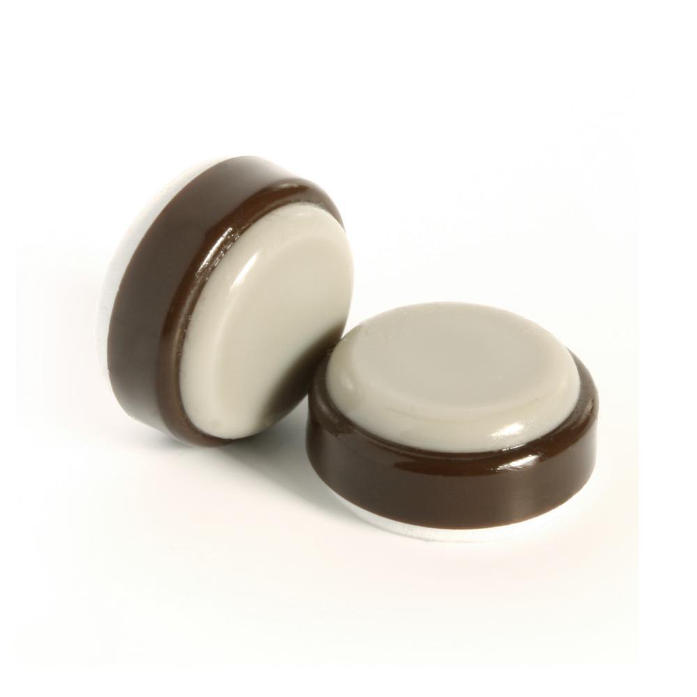 1 in. Round Chocolate Brown Self Stick or Screw On Floor Protector Chair Glides/Slider Feet (Set of 8)