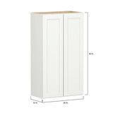 Shaker Full Overlay 24 in. W x 12 in. D x 42 in. H Plywood Assembled Wall Kitchen Cabinet in Linen White