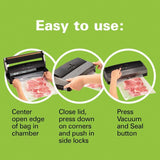 Nutrifresh Black Food Vacuum Sealer with Extended Seal