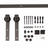 36 in x 84 in K Series DIY Dark Walnut Finished Knotty Pine Wood Sliding Barn Door Slab with Hardware Kit - Super Arbor