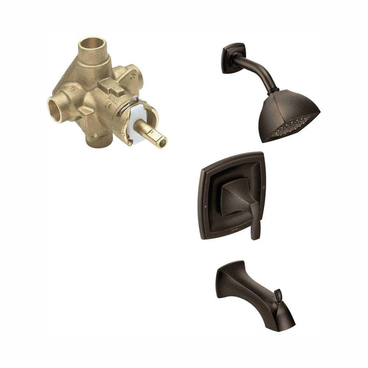 Voss Single-Handle 1-Spray Posi-Temp Tub and Shower Faucet Trim Kit with Valve in Oil Rubbed Bronze (Valve Included) - Super Arbor
