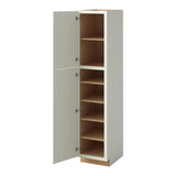 allen + roth Aveley 18-in W x 84-in H x 24-in D Linen Maple Door Pantry Semi-Custom Cabinet