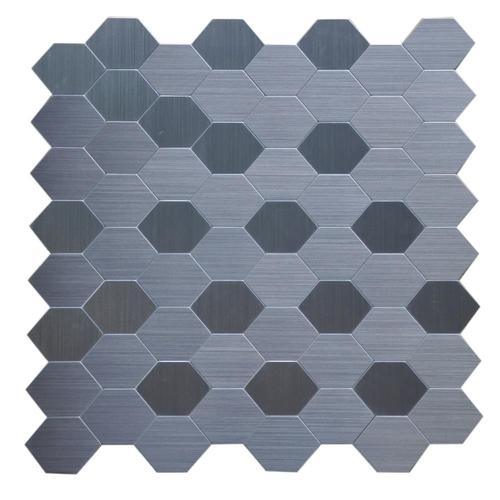 Instant Mosaic 6-Pack 12-in x 12-in Metallic Metal Versailles Peel & Stick Tile - Super Arbor