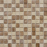 Instant Mosaic 6-Pack 12-in x 12-in Natural Stone Travertine Versailles Peel & Stick Tile - Super Arbor