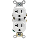 20 Amp Commercial Grade Duplex Outlet, White - Super Arbor