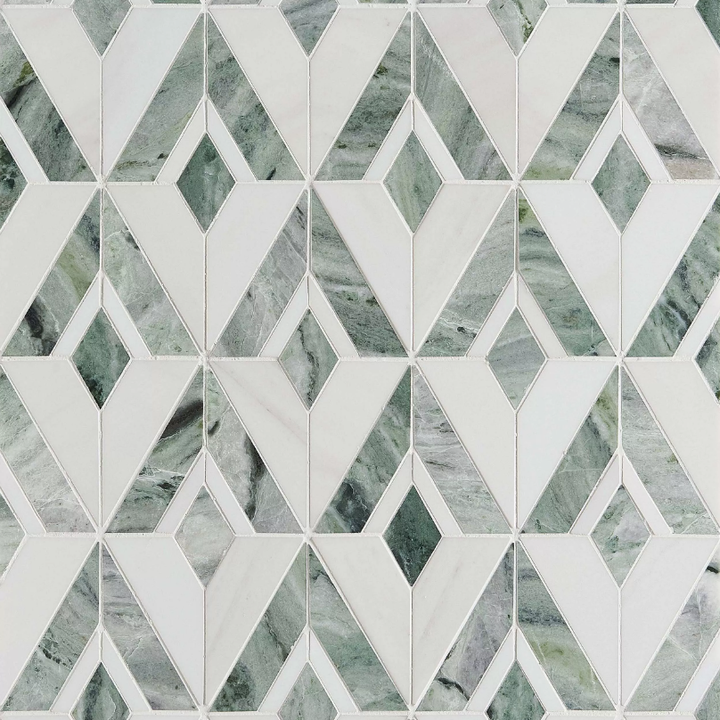Regent Raggio Verde Polished Marble Mosaic