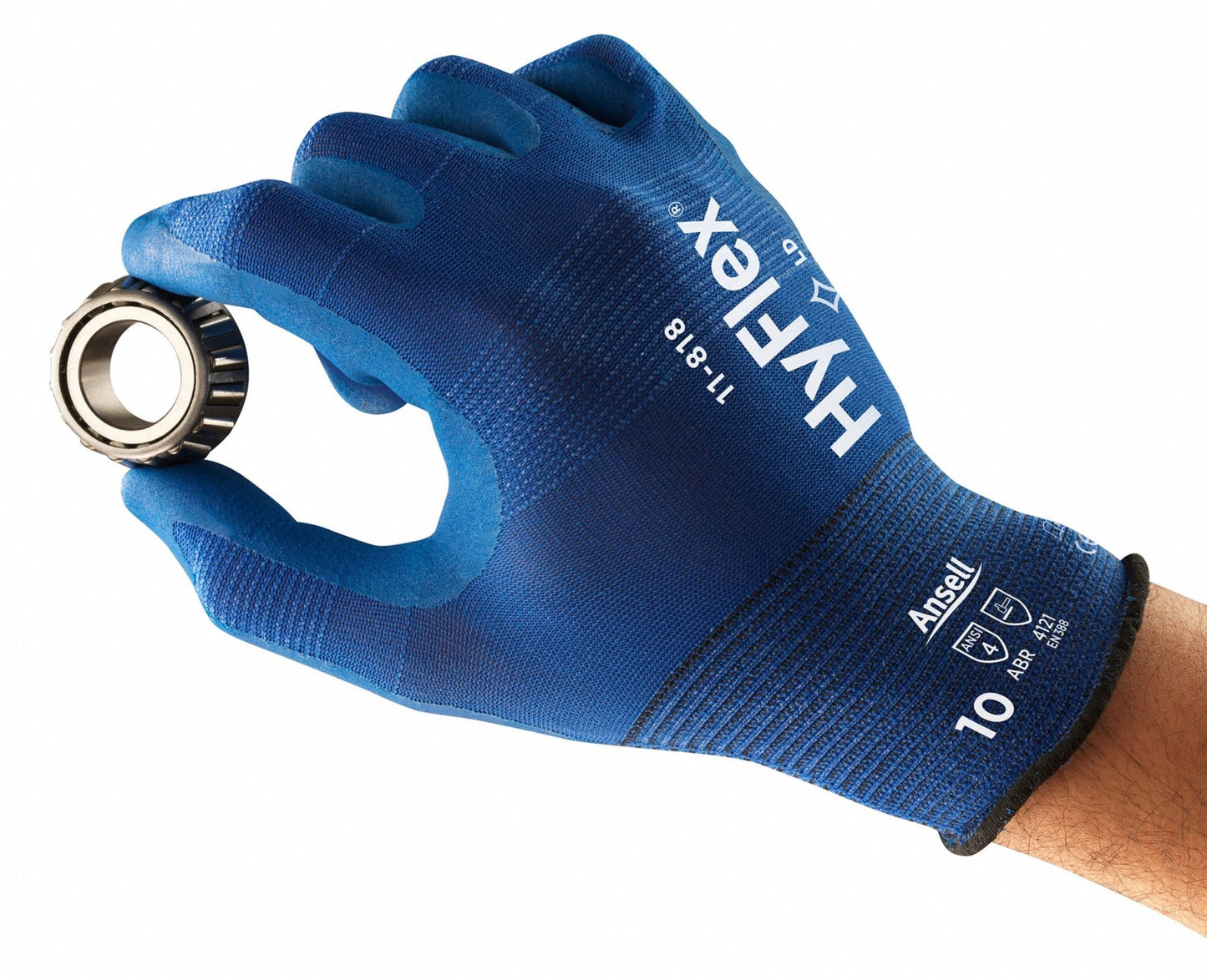 HYFLEX Foam Nitrile Coated Gloves, S, ANSI Level 4, Blue