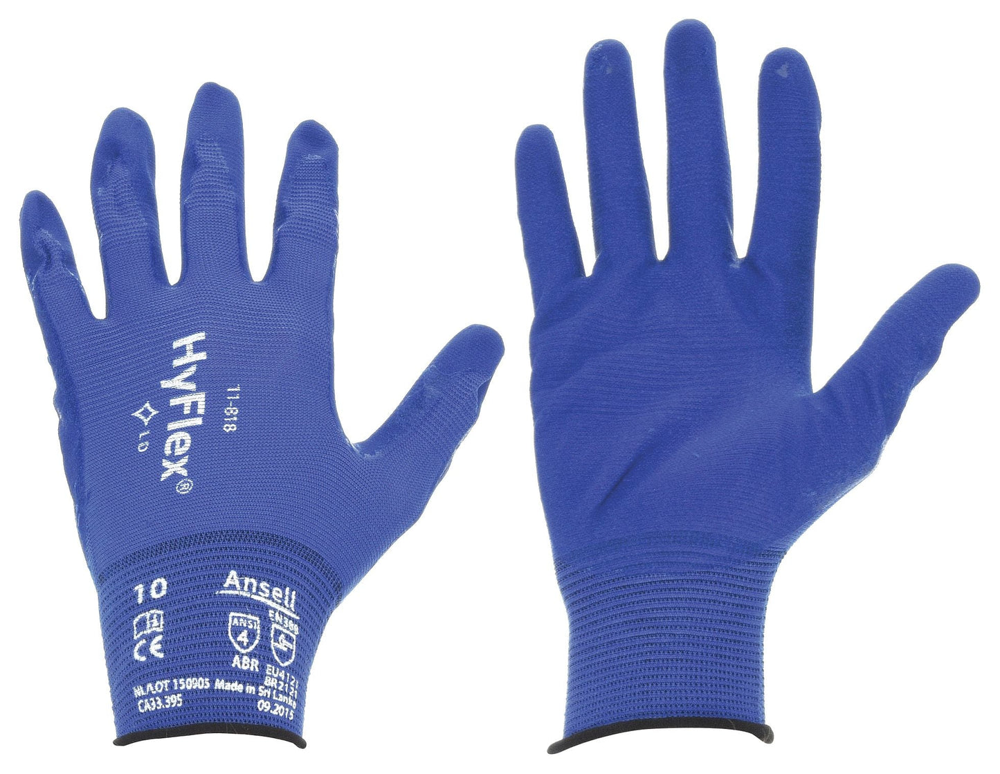 HYFLEX Foam Nitrile Coated Gloves, S, ANSI Level 4, Blue
