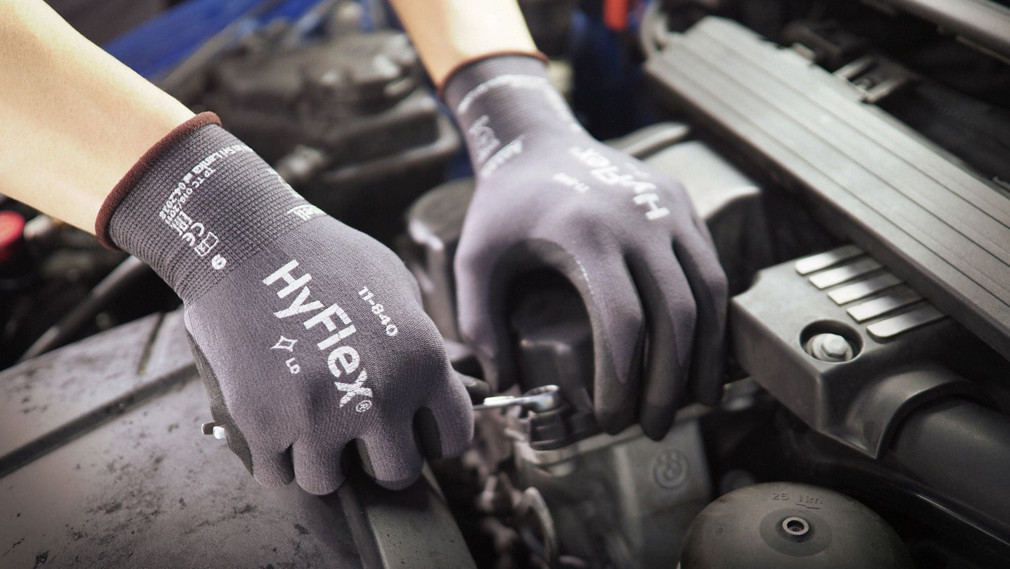 HYFLEX XS Gray Foam Nitrile Coated Gloves - ANSI Abrasion Level 4