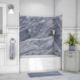 Elite 32 in. x 60 in. x 60 in. 9-Piece Easy Up Adhesive Tub Surround in Calypso - Super Arbor